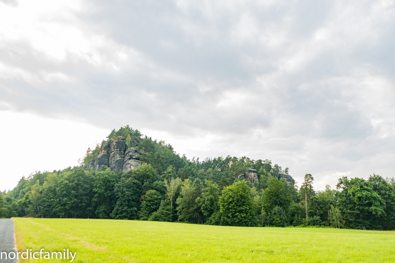 Klettern im Elbsandsteingebirge am Morgen