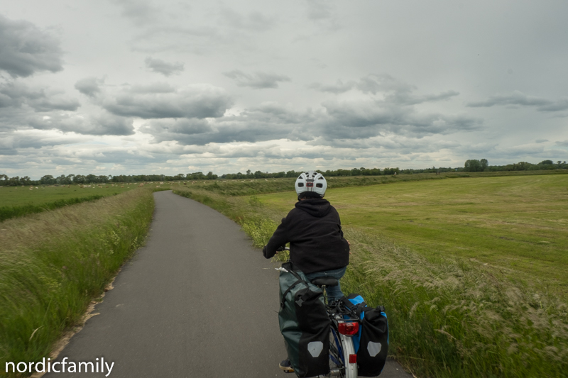 Havelradweg mit Kindern durch Wald und Wiese